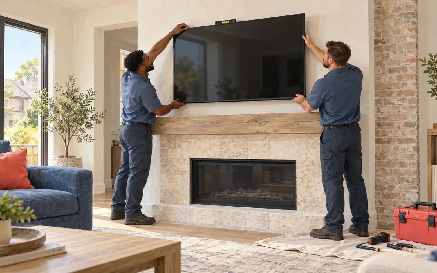 Your TV mounted securely and level, in a spot planned around where you sit and a comfortable viewing height.