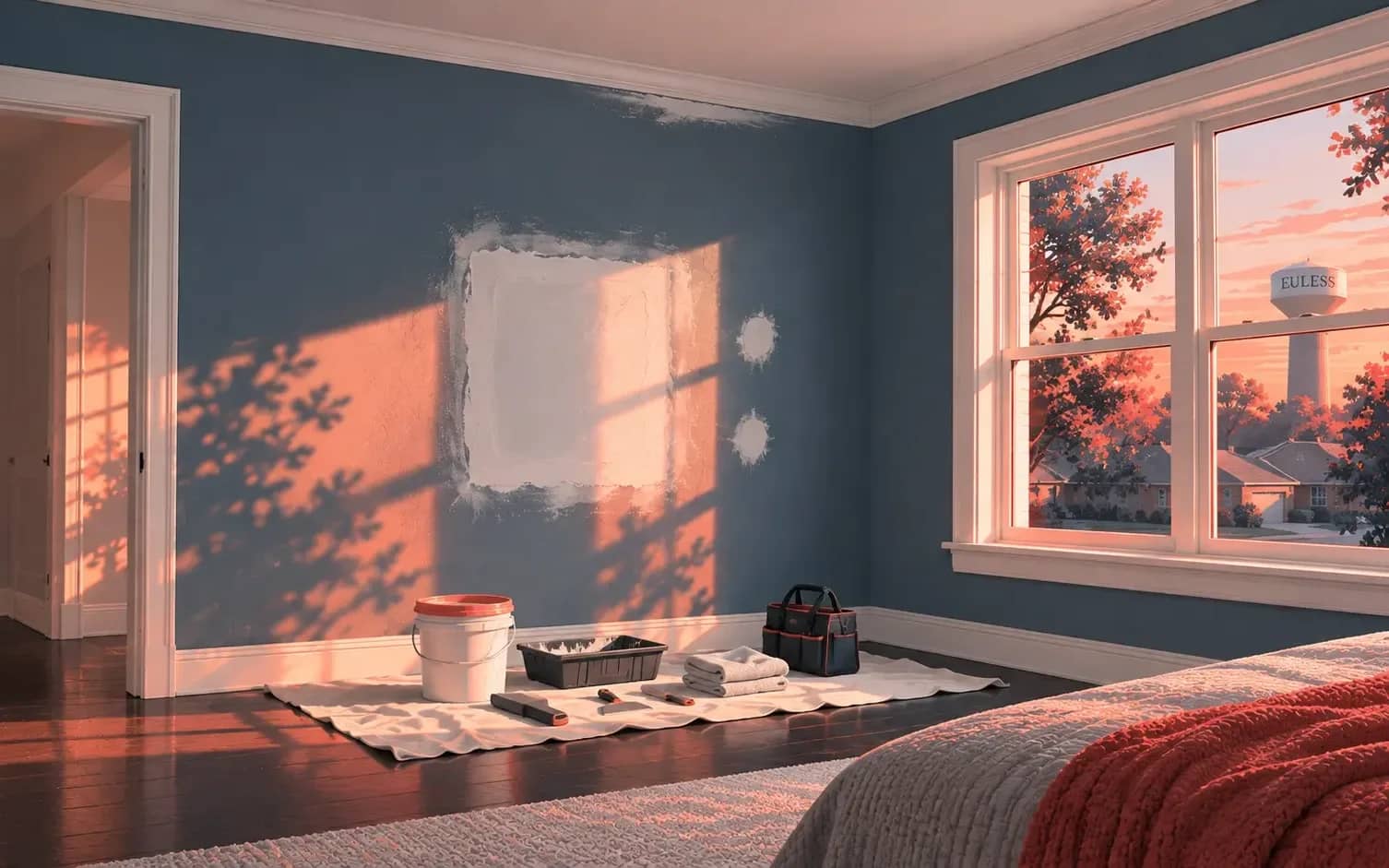 Holes, dents, and minor wall damage fixed before painting, or on their own.