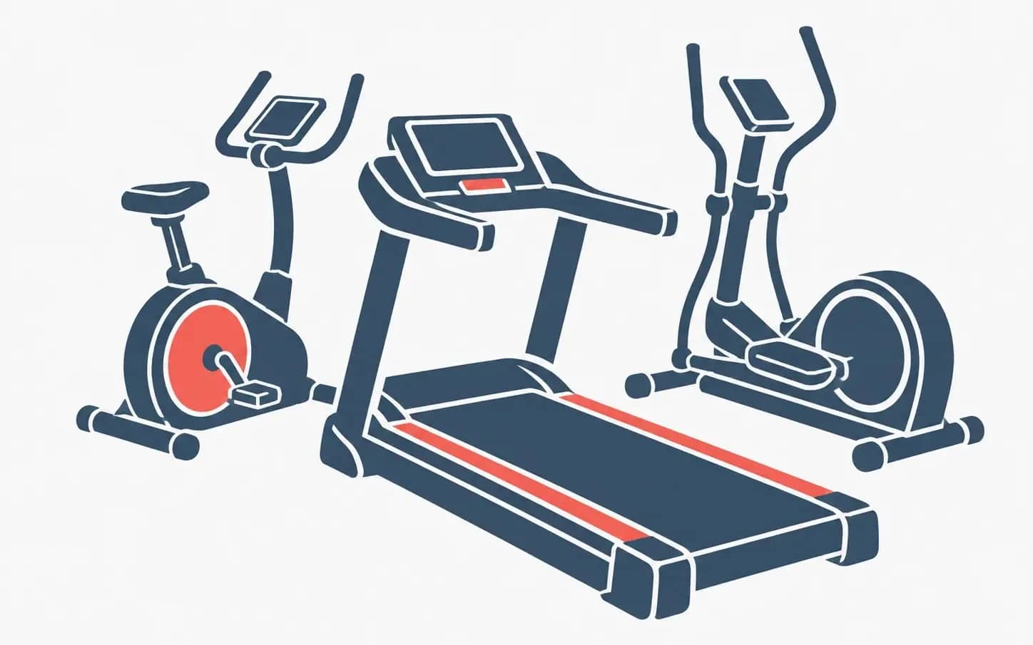 Finish the workout room: treadmills, exercise bikes, ellipticals, racks, and home gyms, assembled.