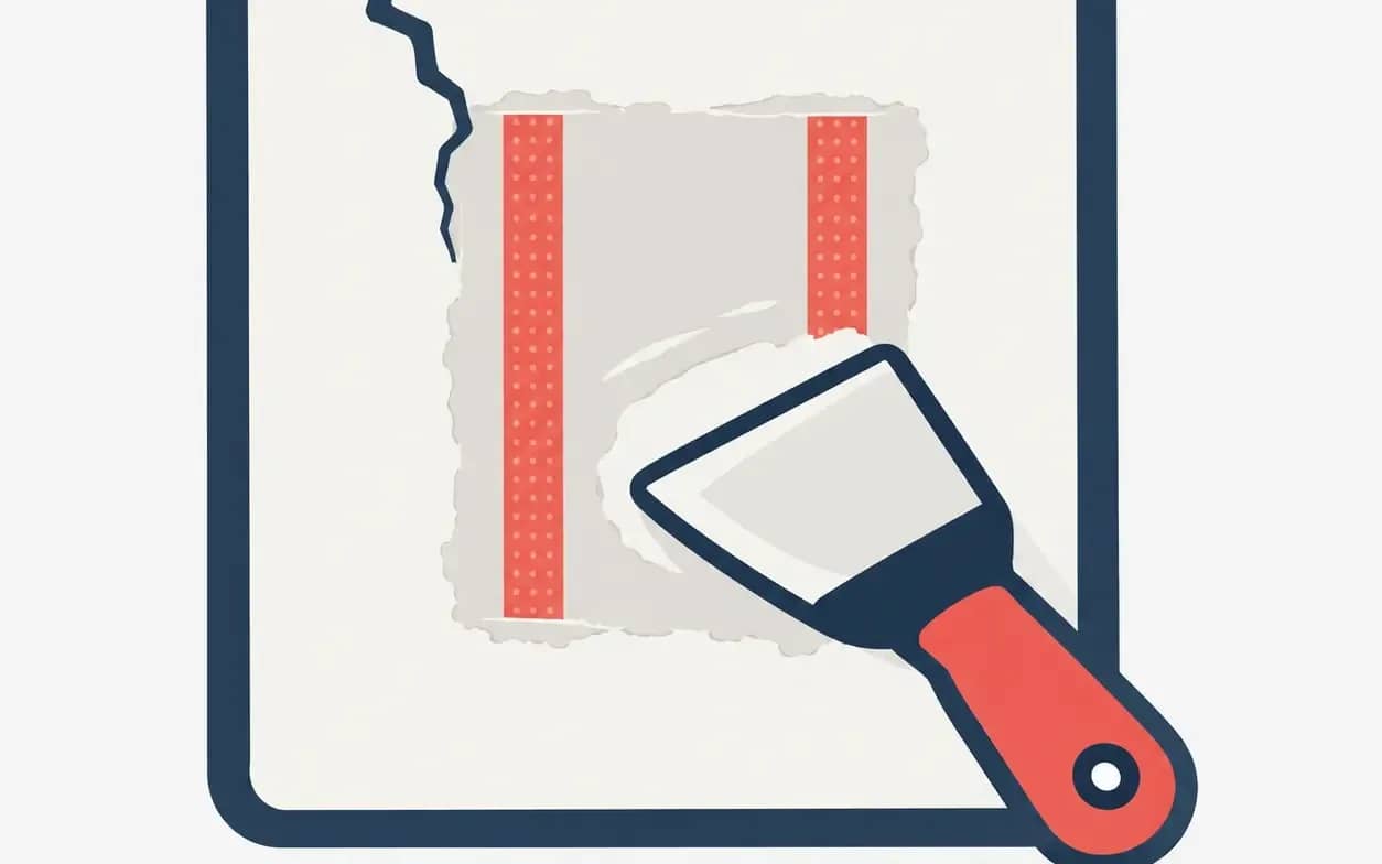 Holes, dents, and bad seams should be fixed before the paint goes on. We patch and sand them, then blend the texture into the wall around them as closely as we can.